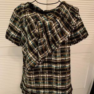 Banana Republic Clarenson Collection Wool Plaid Top